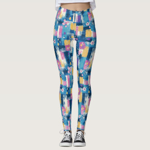 Vintage Watercolor Floral Abstract Pattern (6) Leggings