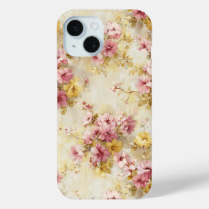 Vintage Watercolor Floral Pattern iPhone 15 Case