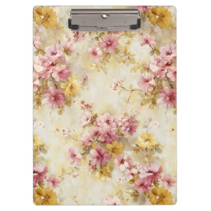 Vintage Watercolor Floral Pattern Clipboard