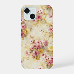 Vintage Watercolor Floral Pattern iPhone 15 Case