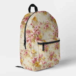 Vintage Watercolor Floral Pattern Printed Backpack