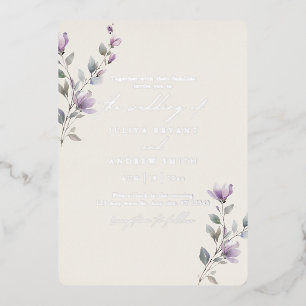 Vintage watercolor floral script wedding 