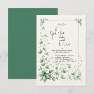 Vintage Watercolor Floral wedding Invitation