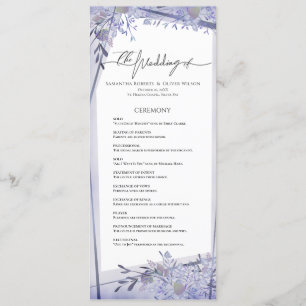 VINTAGE WATERCOLOR FLORAL WEDDING PROGRAM PROGRAMME