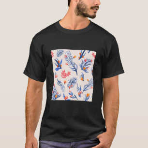 Vintage Watercolor Flower Succulent garden pattern T-Shirt