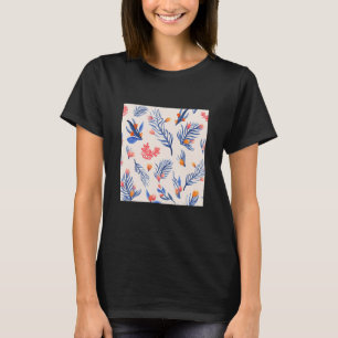 Vintage Watercolor Flower Succulent garden pattern T-Shirt