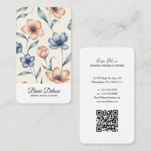 Vintage Watercolor Flowers Business card
