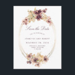 Vintage Watercolor Flowers Elegant Save the Date Announcement Postcard<br><div class="desc">Mauve and gold floral watercolor vintage save the date postcards</div>