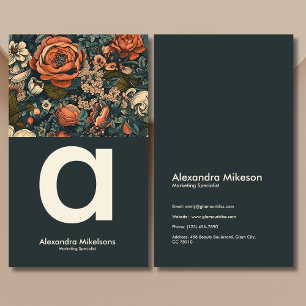 Vintage Watercolor Flowers Professional Business Card