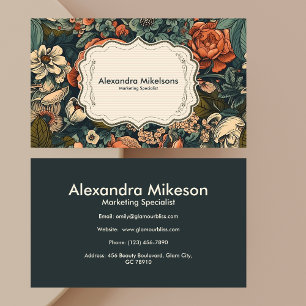 Vintage Watercolor Flowers Professional  Business Card