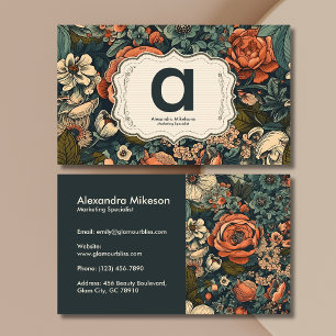 Vintage Watercolor Flowers Professional  Business Card
