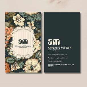Vintage Watercolor Flowers Professional  Business Card