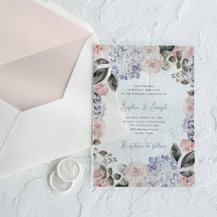 Vintage Watercolor Flowers   Wedding Acrylic Invitations