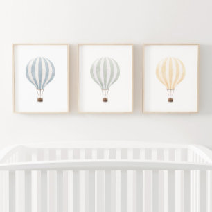 Vintage Watercolor Hot Air Balloon Nursery Decor