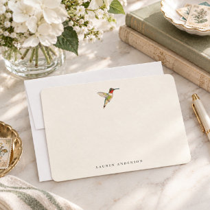 Vintage Watercolor Humming Bird Personalised Card