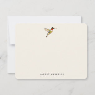 Vintage Watercolor Humming Bird Personalised Card