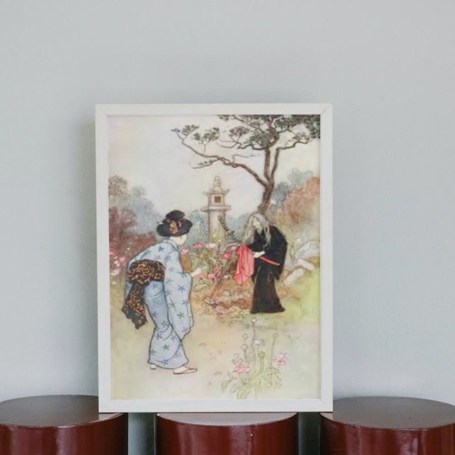 Vintage Watercolor Japanese Fairytale  Poster (Creator Uploaded)