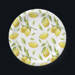 Vintage Watercolor Lemons and Greenery Pattern Paper Plate<br><div class="desc">Vintage Watercolor Lemons and Greenery Pattern Paper Plates | Add a bright and festive accent to your event with this beautiful lemon pattern paper plates. It features watercolor lemons and foliage. These lemon paper plates are perfect for botanical and summer weddings, baby showers, bridal showers and so much more. Matching...</div>