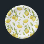 Vintage Watercolor Lemons and Greenery Pattern Paper Plate<br><div class="desc">Vintage Watercolor Lemons and Greenery Pattern Paper Plates | Add a bright and festive accent to your event with this beautiful lemon pattern paper plates. It features watercolor lemons and foliage. These lemon paper plates are perfect for botanical and summer weddings, baby showers, bridal showers and so much more. Matching...</div>