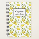 Vintage Watercolor Lemons and Greenery Pattern Planner<br><div class="desc">Write your plans and schedule with this whimsical and botanical-inspired planner. It features watercolor illustrations of lemon and foliage pattern. Personalise by adding your name or short phrase. This lemon planner will be perfect as a personalised gift. Matching items are available.</div>