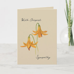 Vintage Watercolor Lily Botanical Sympathy Card