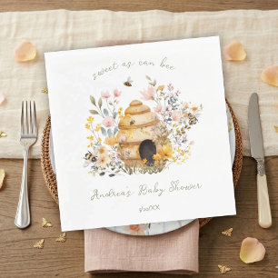 Vintage Watercolor Mummy to Bee Baby Shower  Napkin