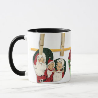 Vintage Watercolor of Santa Claus and Mrs Claus Mug