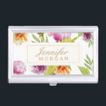 Vintage Watercolor Painted Flowers Monogram Name Business Card Holder<br><div class="desc">Vintage Watercolor Painted Flowers Monogram Name - Personalised Stylish and Unique Business Card Holder. This design is perfect for Wedding Coordinator,  Event Planner,  Modern Makeup Artist,  Craft Artist ,  Fashion Stylist,  Hair Stylist,  Nail Technician,  Beautician,  Cosmetologist,  Aesthetician,  Hairdresser,  SPA Store,  Salon Store,  and more.</div>