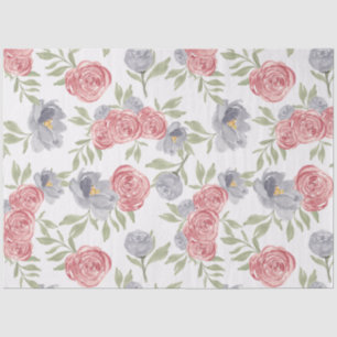 Vintage Watercolor peony floral decoupage Tissue Paper