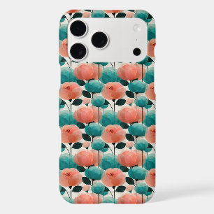 Vintage Watercolor Pink and Green Floral