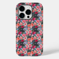 vintage watercolor pink and red roses pattern