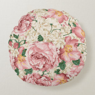 Vintage Watercolor Pink Peonies Floral Pillow