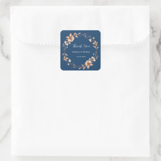 Vintage watercolor rose gold Daisy Floral Botanica Square Sticker