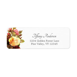 Vintage Watercolor Roses Botanical Floral Bouquet