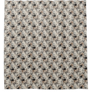 Vintage Watercolor Roses in Beige, Black, Cream Shower Curtain