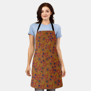 vintage watercolor rustic wildflowers pattern apron