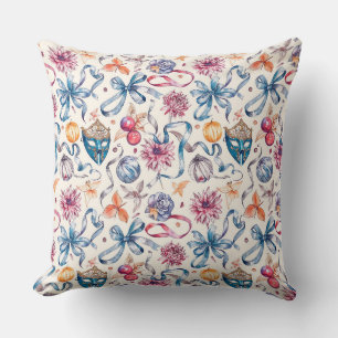 Vintage watercolor sketch pattern with luxury Vene Cushion