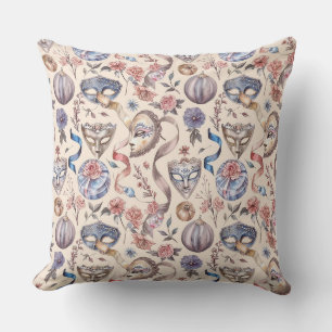 Vintage watercolor sketch pattern with luxury Vene Cushion