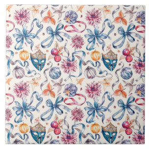Vintage watercolor sketch pattern with luxury Vene Tile