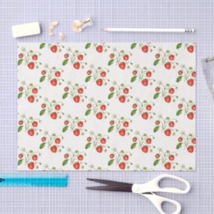 Vintage watercolor strawberries tissue paper