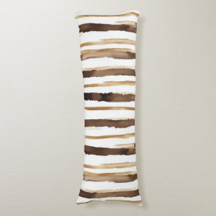 Vintage Watercolor Striped -Earthy Coffee Tones(2) Body Cushion