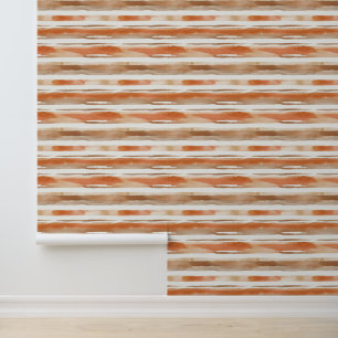 Vintage Watercolor Striped -Earthy Coffee Tones(3) Wallpaper