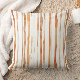 Vintage Watercolor Striped -Earthy Coffee Tones(4) Cushion