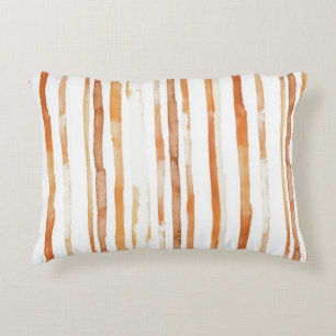 Vintage Watercolor Striped -Earthy Coffee Tones(4) Decorative Cushion