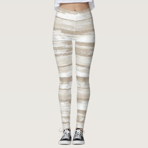 Vintage Watercolor Stripes in Grey Tones Leggings