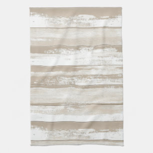 Vintage Watercolor Stripes in Grey Tones Tea Towel