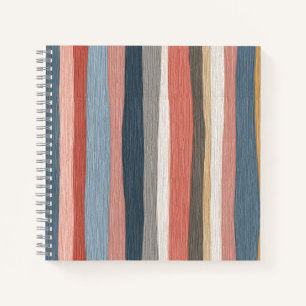 Vintage Watercolor Stripes Pattern Notebook