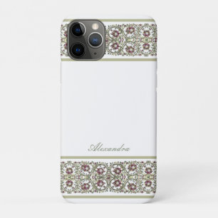 Vintage watercolor Stylish  Mauve Pink Floral Vine Case-Mate iPhone Case