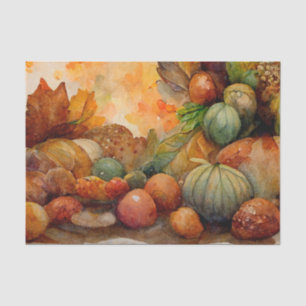 Vintage Watercolor Thanksgiving Pumpkin Harvest Tissue Paper