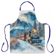 Vintage Watercolor Train AI